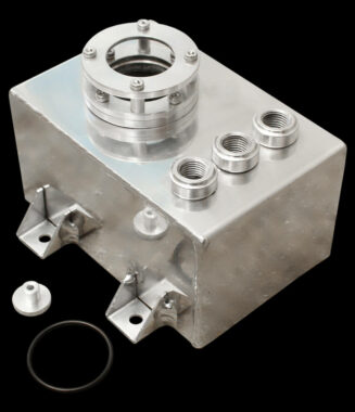 1 Litre Swirl Pot/Tank to fit Walbro GS341 or GS342 Type Fuel Pump, Polished Aluminium