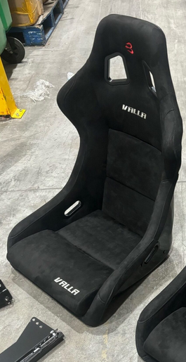 Barbarian VALLA Wide Suedette Simulator Seat with Side Mounts & Sliders