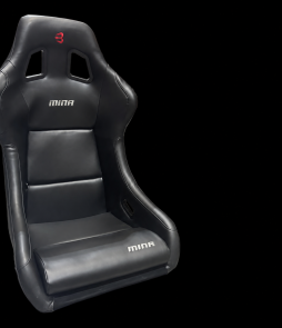 Barbarian MINA Black Vinyl Sim Racing Bucket Seat with Mounts & Runners